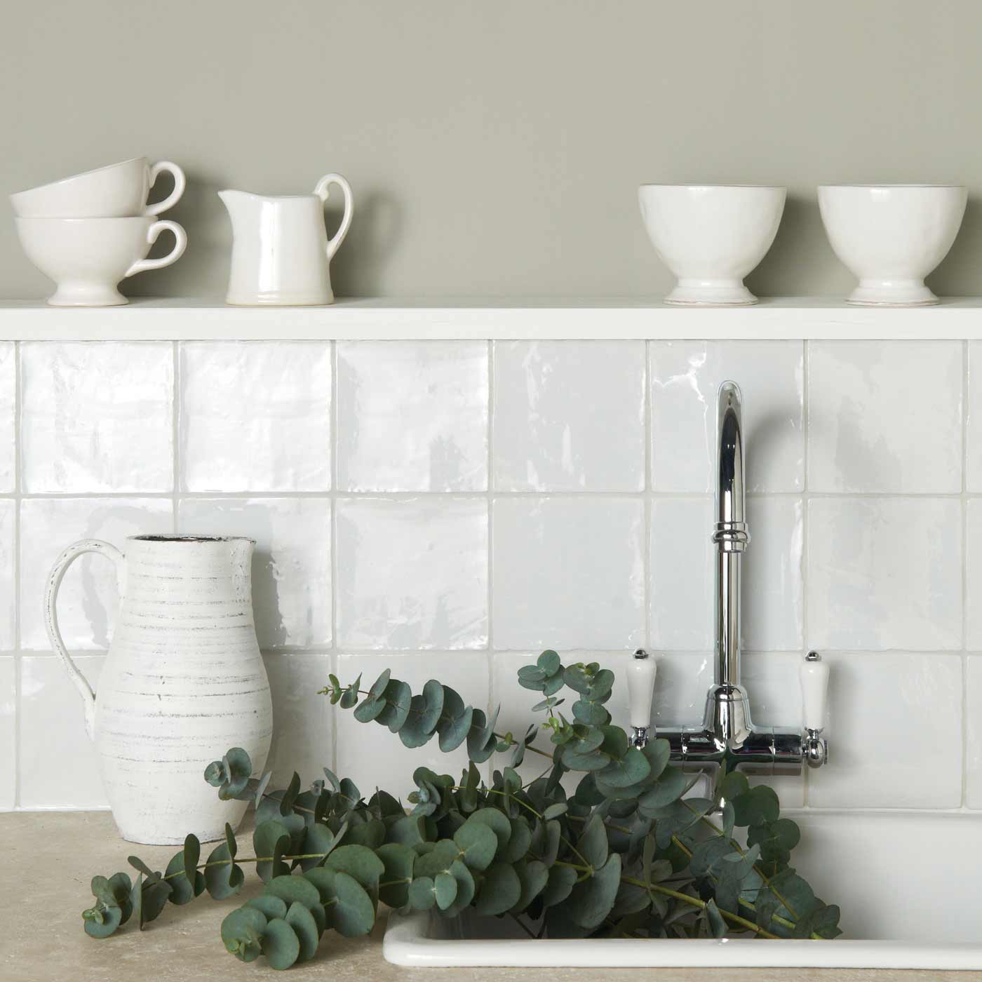 Image of Chalk Field wall tile 13x13cm-Ceramic wall tile-Original Style-tile.co.uk