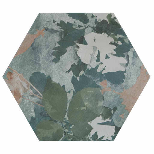 Four Paid Samples - Woodland Glade Melange Green Hexagon tile set-sample-sample-tile.co.uk