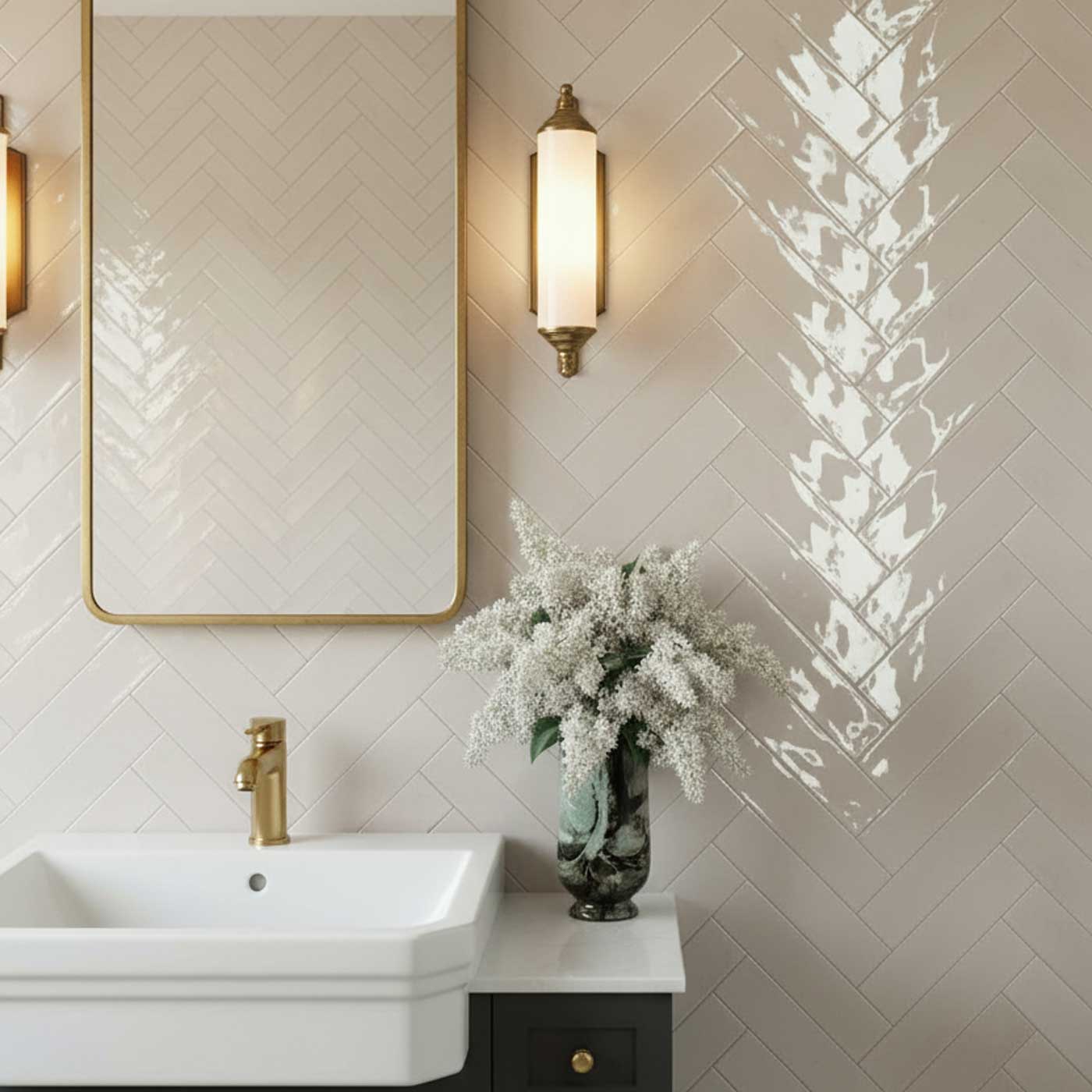 Image of Agadir Niebla White Gloss wall tile 7x28cm-Ceramic wall tile-Dune Ceramica-Tile.co.uk