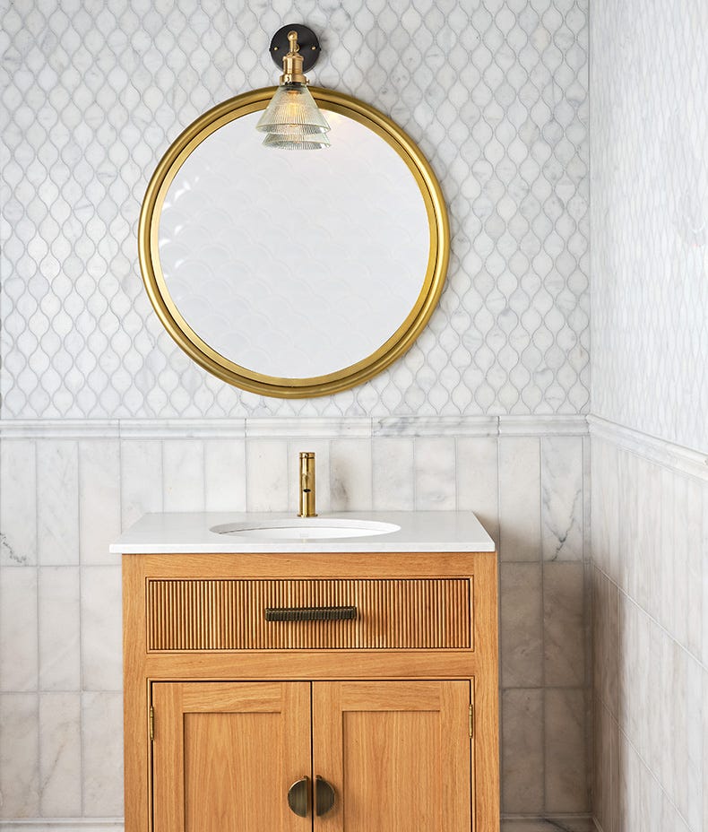 Image of Long Island Marble Honed Dado 5 x 30.5 x 2.6cm-Ca Pietra-Tile.co.uk