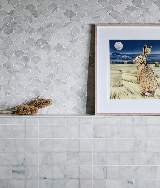 Long Island Marble Honed Scallop 27 x 27cm-Ca Pietra-Tile.co.uk