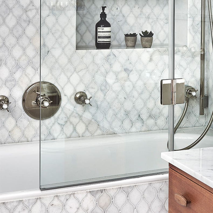 Long Island Marble Honed Tear Drop 30.6 x 31.9cm-Marble-Ca Pietra-Tile.co.uk