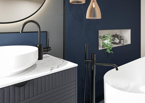 Image of Deep Sea Blue Alloy Wall Panel-Wall panel-Wetwall-Tile.co.uk