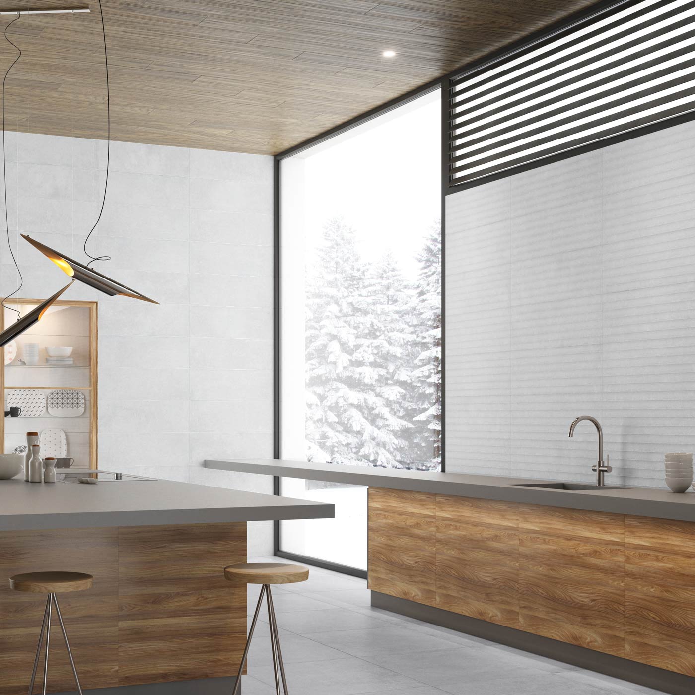 Image of Fluted White Plain Wall Tile 30x90cm-Ceramic wall tile-Keros-Tile.co.uk