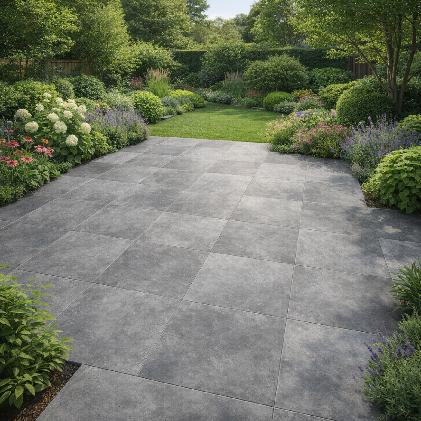 Image of Motion Anthracite Outdoor Porcelain tile 80x80x2cm-Large format-Tile Space-Tile.co.uk