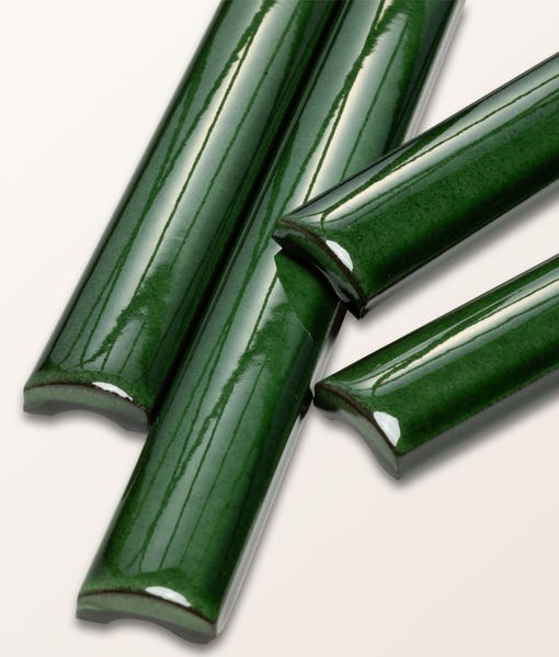 Image of Architectural Olive Green Bead tile 2x20cm-Brick style tiles-Ca Pietra-Tile.co.uk