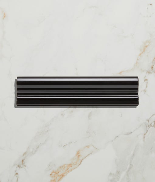 Image of Architectural Black Dado tile 5x20cm-Brick style tiles-Ca Pietra-Tile.co.uk