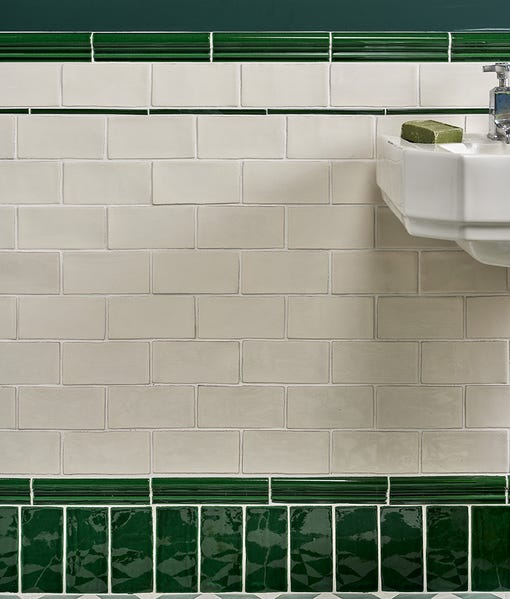 Image of Architectural Olive Green Bead tile 2x20cm-Brick style tiles-Ca Pietra-Tile.co.uk