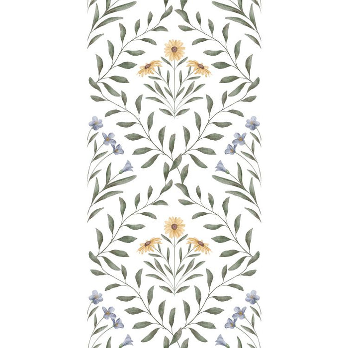 Floral and leaf pattern on a white background