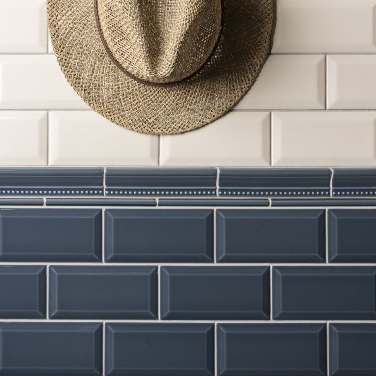 Image of Ascot Blue Hogarth Dado 15.2x3.8cm-Ceramic Tiles-Original Style-Tile.co.uk