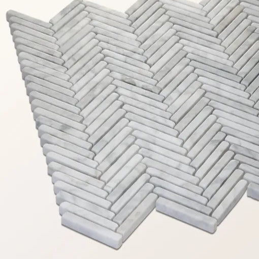 Image of Athens Carrara Marble Mosaic - 29.2 x 30.2 x 1.0cm-Ca Pietra-Tile.co.uk