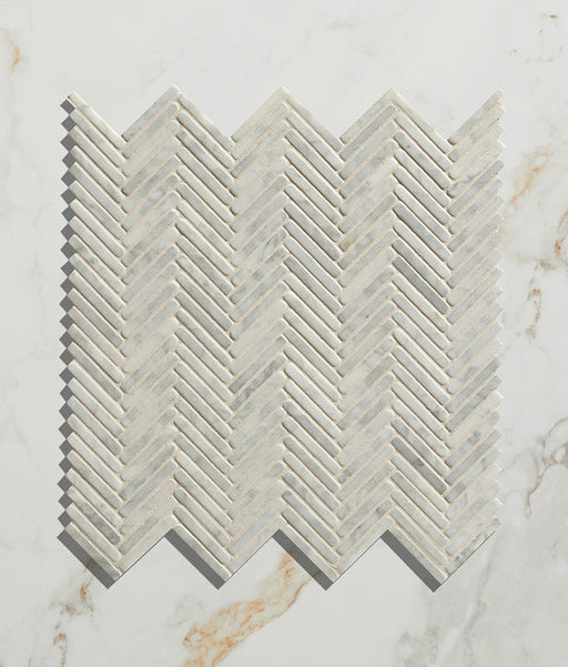 Athens Carrara Marble Mosaic - Full Tile Sample-sample-sample-Tile.co.uk