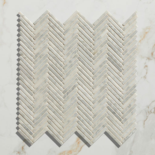 Athens Carrara Marble Mosaic - 29.2 x 30.2 x 1.0cm-Ca Pietra-Tile.co.uk