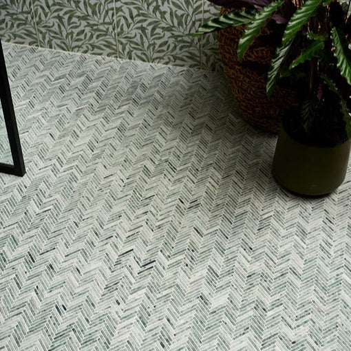 Image of Athens Mint Marble Mosaic - 29.2 x 30.2 x 1.0cm-Ca Pietra-Tile.co.uk