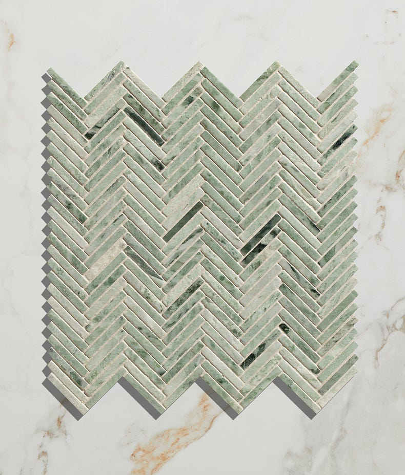 Image of Athens Mint Marble Mosaic - Free Cut Tile Sample-sample-sample-Tile.co.uk