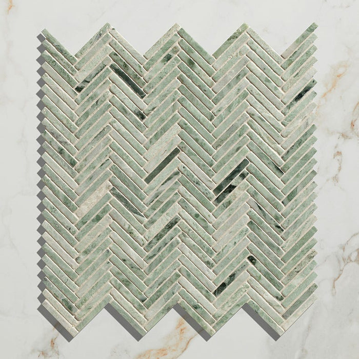 Athens Mint Marble Mosaic - 29.2 x 30.2 x 1.0cm-Ca Pietra-Tile.co.uk