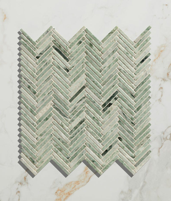Athens Mint Marble Mosaic - Free Cut Tile Sample-sample-sample-Tile.co.uk
