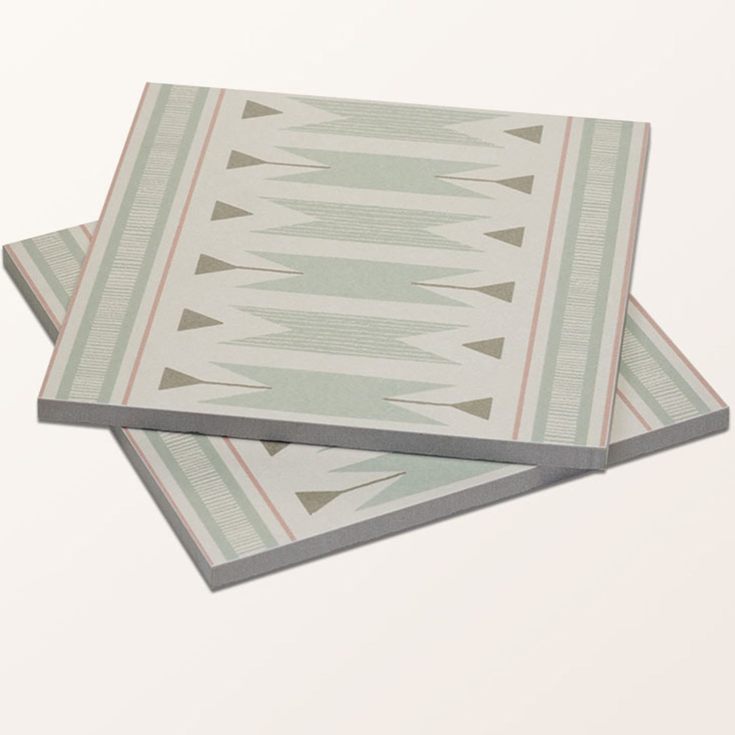 Image of Aventuras Ziggy Border Olive Porcelain - 15 x 15cm-Ca Pietra-Tile.co.uk