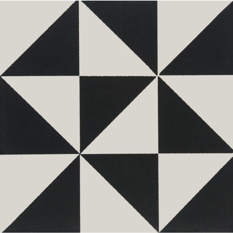 Image of Black and white geometric tile pattern