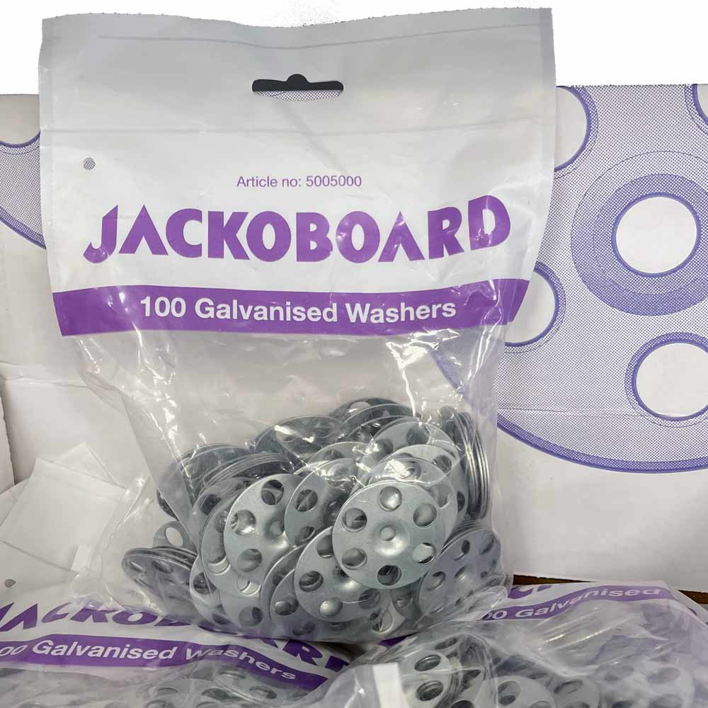 Image of JACKOBOARD Galvanised Board Washers 100 pack-Tools-JACKOBOARD-tile.co.uk