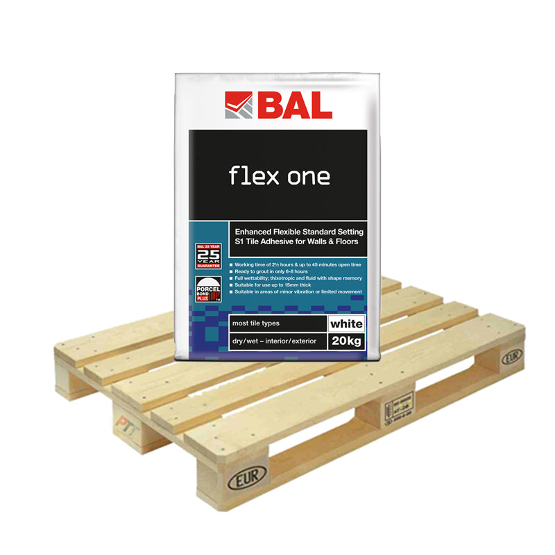 Image of Bal 20kg Flex One White Tile Adhesive-Adhesive-Bal-tile.co.uk