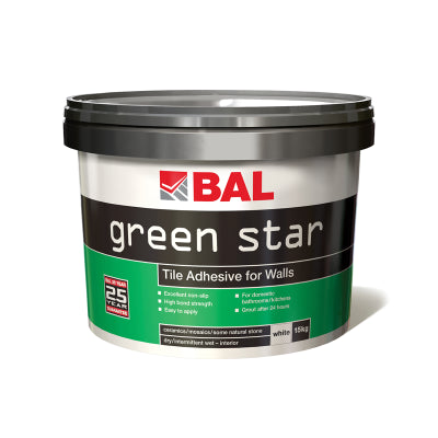 Image of Bal 15kg Green Star Wall tile Adhesive-Adhesive-Bal-tile.co.uk