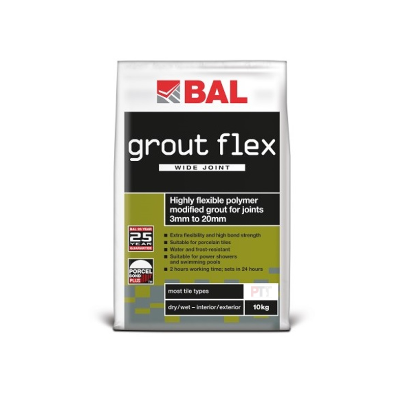 Image of BAL Grout Flex Wide Joint Flexible Tile Grout For Walls & Floors 10kg-Grout-Bal-tile.co.uk