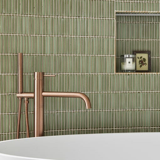 Image of Bamboo Lustre Avocado Satin Mosaic 28.2x29.4cm-mosaic tile-Ca Pietra-Tile.co.uk