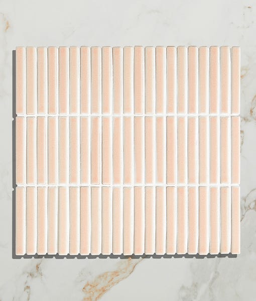 Image of Bamboo Blush Gloss Mosaic 28.4x29.5cm-mosaic tile-Ca Pietra-Tile.co.uk