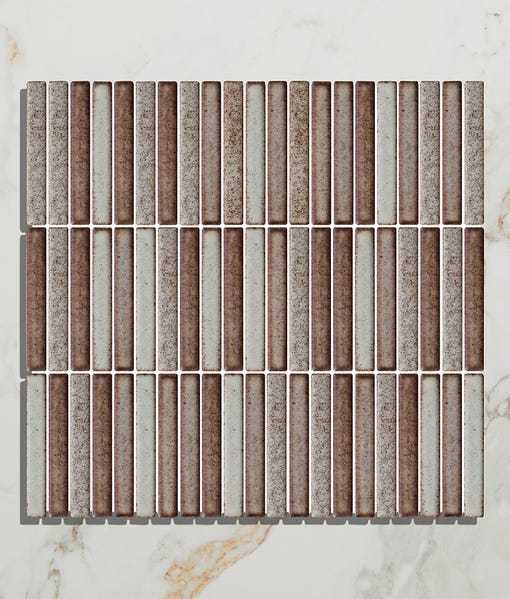 Image of Bamboo Lustre Cappucino Satin Mosaic 28.2x29.4cm-mosaic tile-Ca Pietra-Tile.co.uk