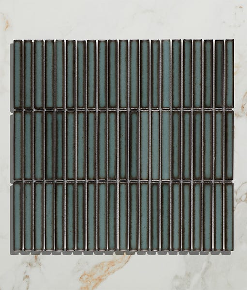 Image of Bamboo Lustre Teal Satin Mosaic 28.2x29.4cm-mosaic tile-Ca Pietra-Tile.co.uk