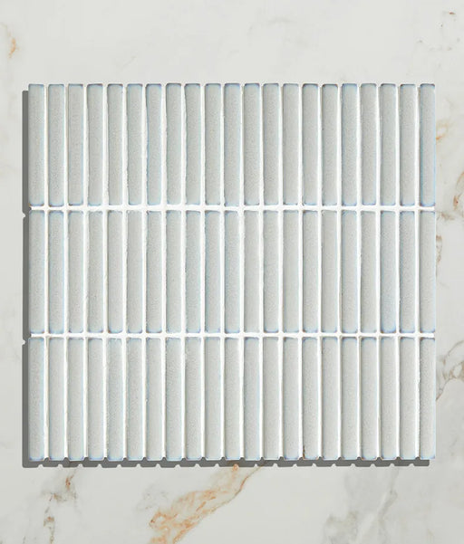 Bamboo Soft Grey Gloss Mosaic 28.4x29.5cm-mosaic tile-Ca Pietra-tile.co.uk