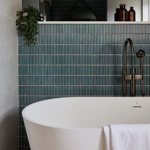 Image of Bamboo Verdigris Gloss Mosaic 28.4x29.5cm-mosaic tile-Ca Pietra-Tile.co.uk