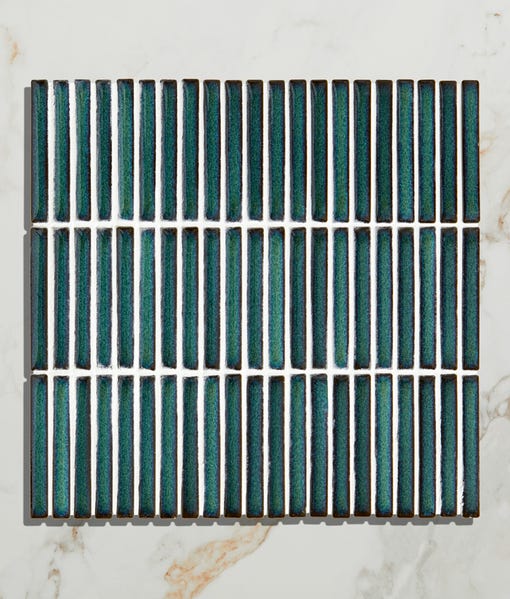 Bamboo Verdigris Gloss Mosaic 28.4x29.5cm-mosaic tile-Ca Pietra-Tile.co.uk