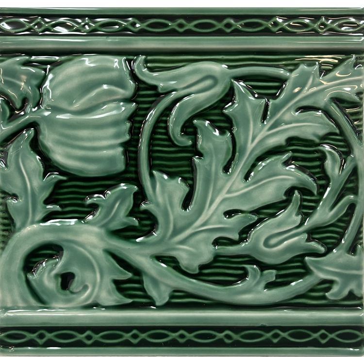 Image of Berkeley Jade Breeze on Victorian Green Tile 15.2x15.2cm-Ceramic Tiles-Original Style-Tile.co.uk