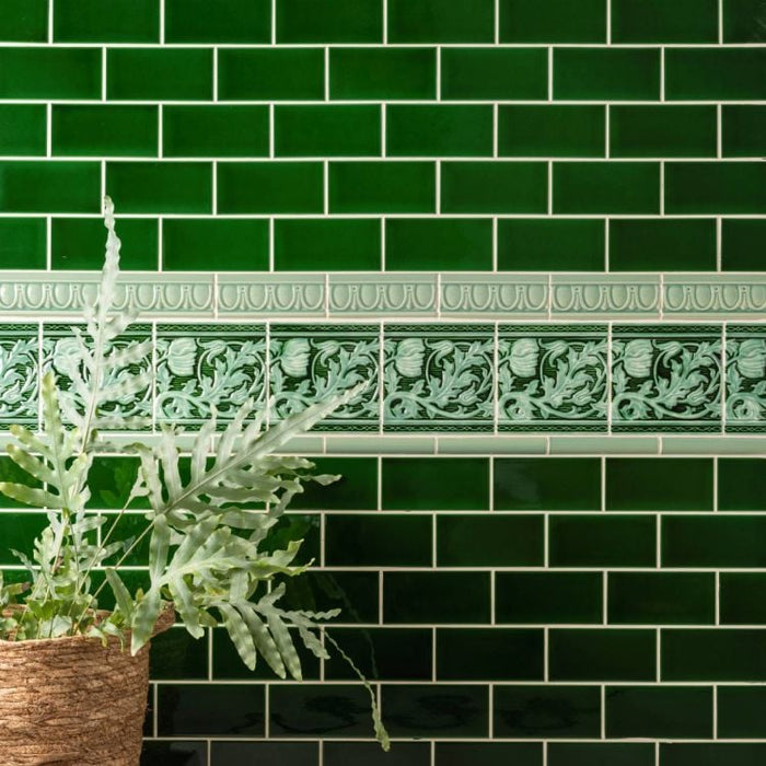 Berkeley Jade Breeze on Victorian Green Tile 15.2x15.2cm-Ceramic Tiles-Original Style-Tile.co.uk