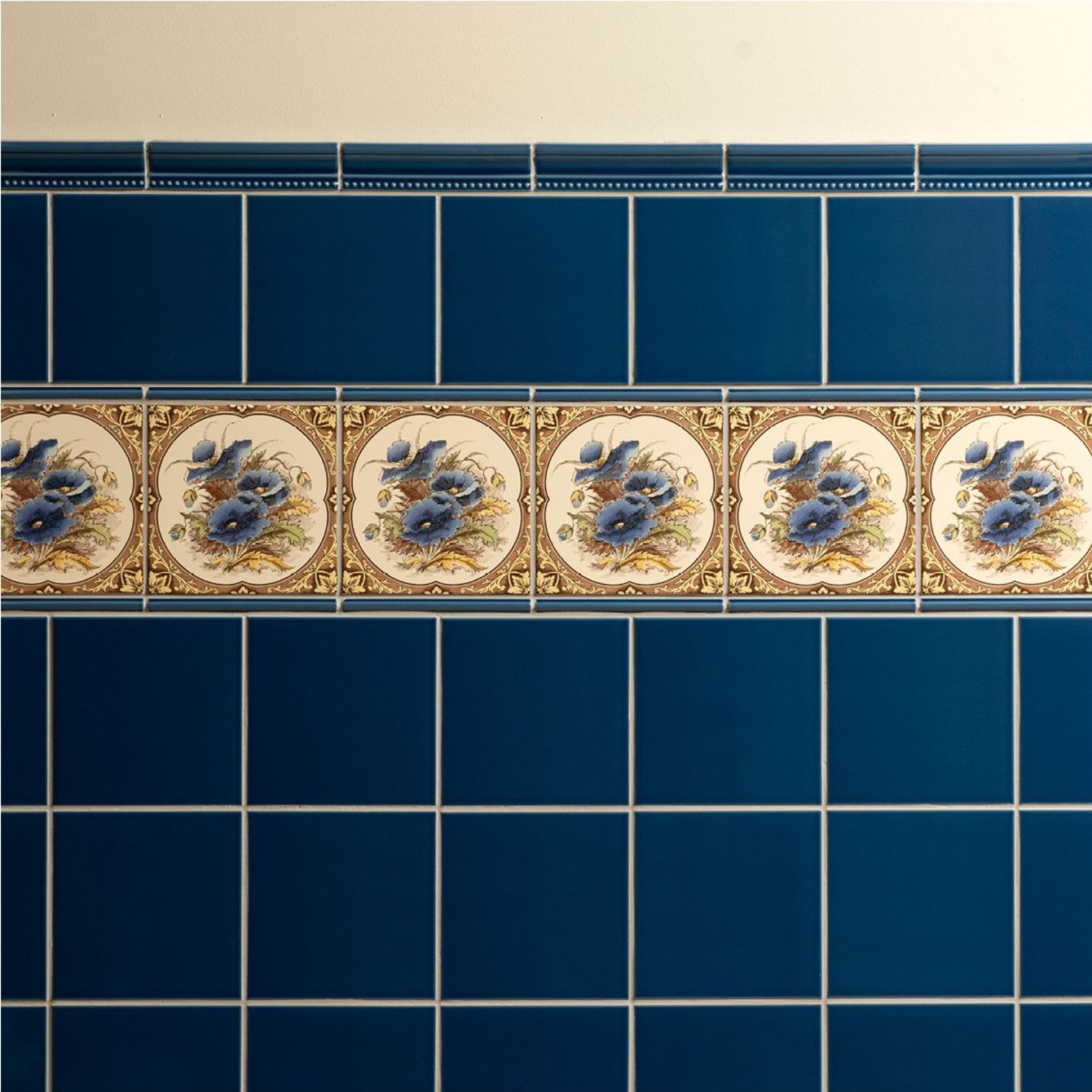 Image of Windsor Blue Field Tile 15.2x15.2cm-Ceramic wall tile-Original Style-Tile.co.uk