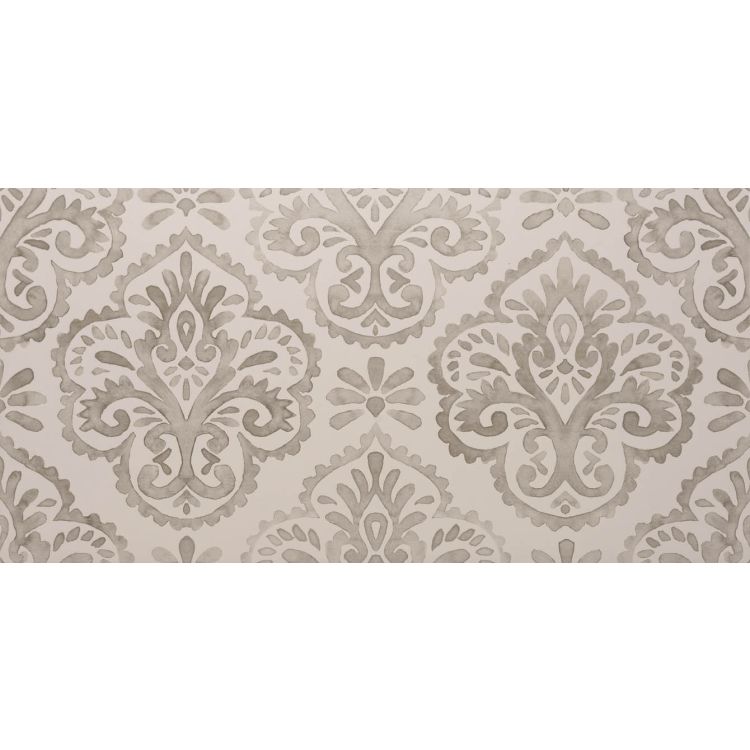 Image of Decorative patterned wallpaper with intricate designs on a beige background
