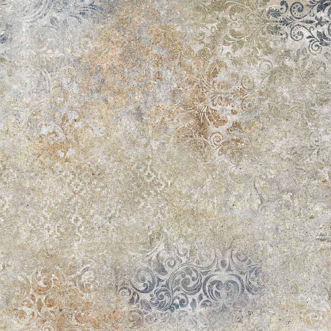 Image of Aged Blue pattern tile 60x60cm-Porcelain tile-Stargres-tile.co.uk
