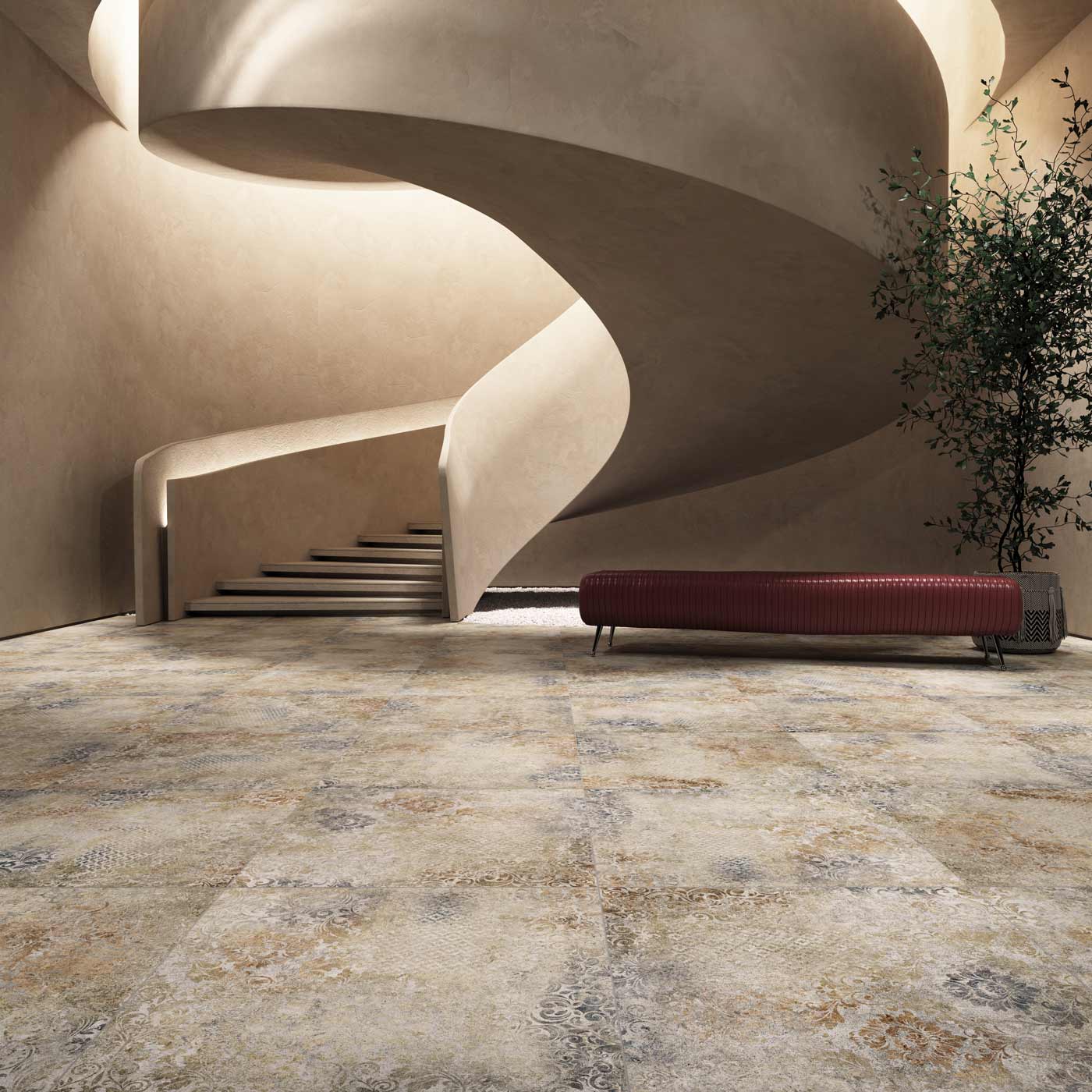 Image of Aged Blue pattern tile 60x60cm-Porcelain tile-Stargres-tile.co.uk