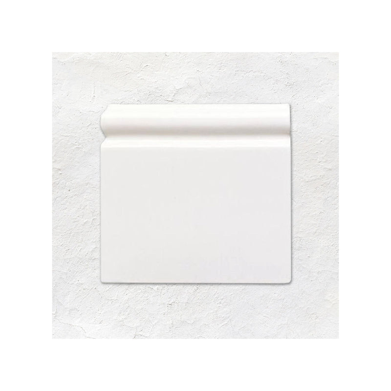 Image of Brilliant White Skirting Left Hand Corner Tile 16.7x15.2cm-Ceramic Tiles-Original Style-Tile.co.uk