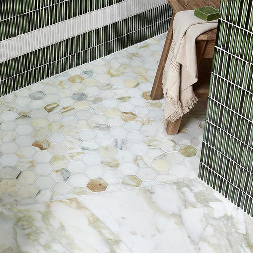 Palazzo Oro Honed Hexagon 25 x 28.5 x 1.0cm-Ca Pietra-Tile.co.uk