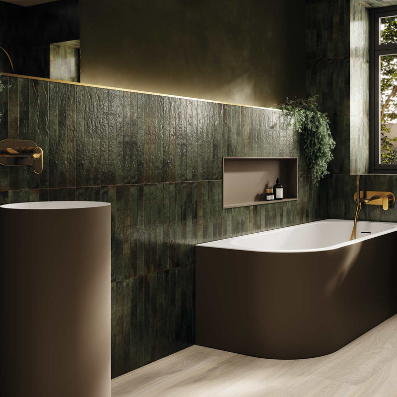 Image of Calle Green Tile 4.8x45cm-Porcelain tile-Cifre-Tile.co.uk