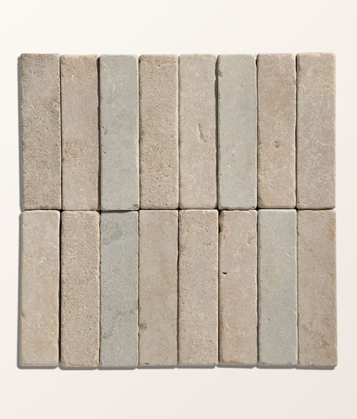 Image of Castilan Limestone Tumbled Klinkers - 5 x 20 x 4.0cm-Ca Pietra-Tile.co.uk