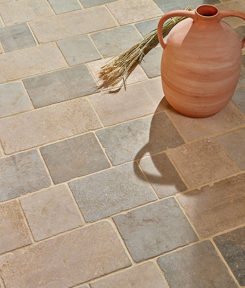Image of Castilan Limestone Cobbles Tumbled - Full Tile Sample - Delivered separately by Ca Pietra-sample-sample-Tile.co.uk