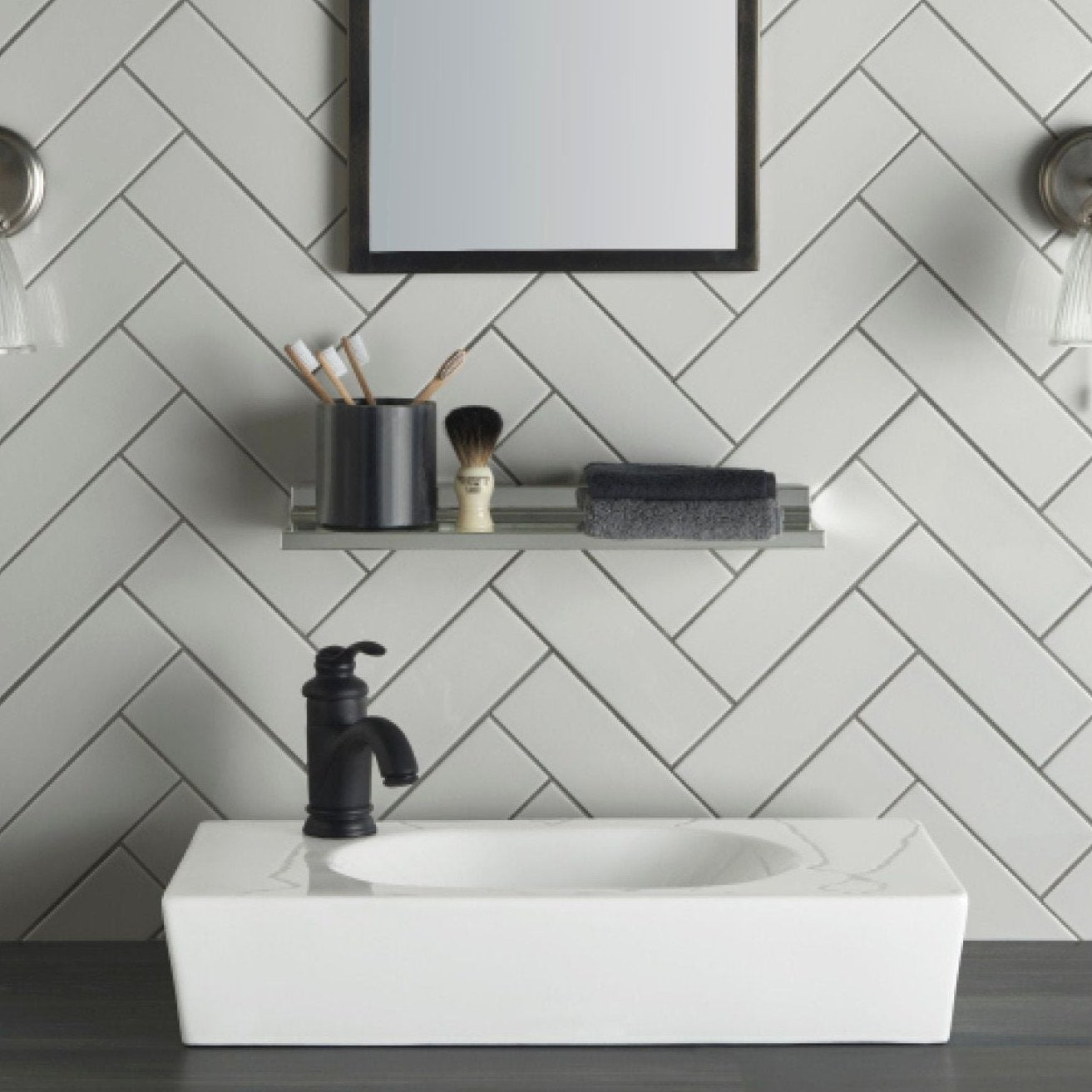 Image of Chancel Grey Large Brick Field Tile 22.8x7.5cm-Ceramic wall tile-Original Style-Tile.co.uk