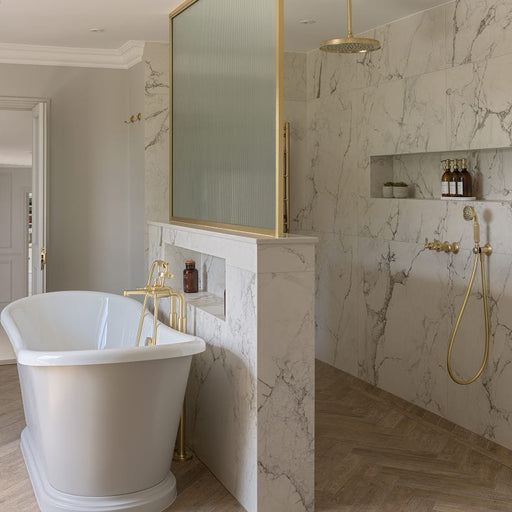 Sculpture Porcelain Carrara Brushed 100 x 100 x 0.8cm-Wall and Floor tile-Ca Pietra-Tile.co.uk