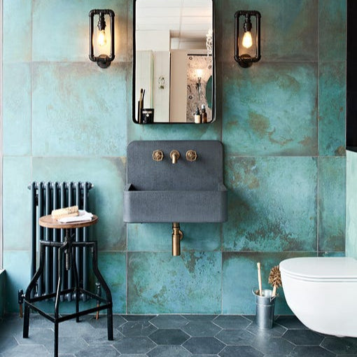 Image of Chemistry Verdigris tile 60x60cm-Porcelain tile-Ca Pietra-Tile.co.uk