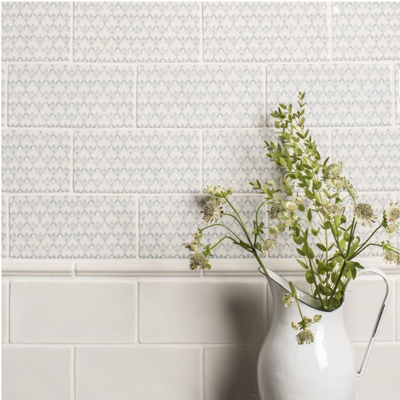 Image of Fabrique Clara French Blue Brick wall tile 10x20cm-Ceramic wall tile-Original Style-Tile.co.uk