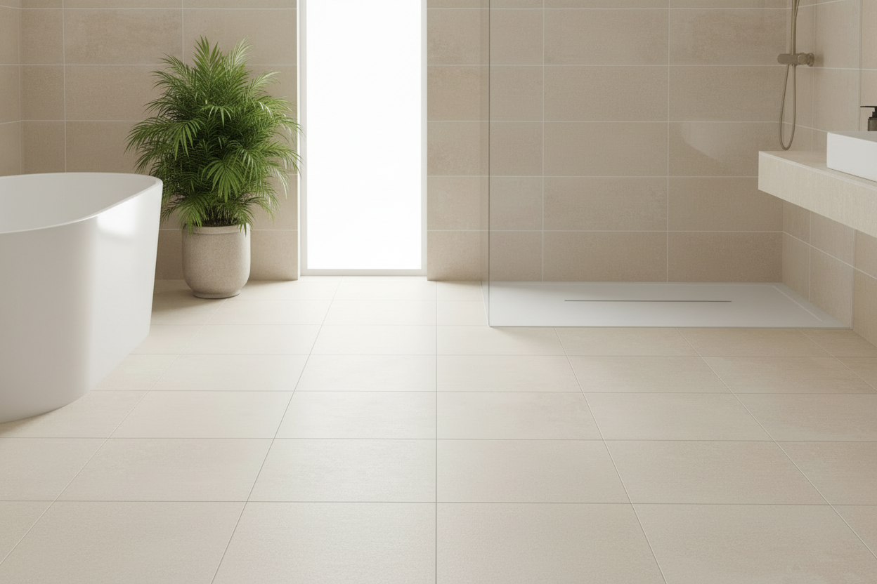 Image of Close-up Floor & Shower Tray - Rimini Beige 60x60cm